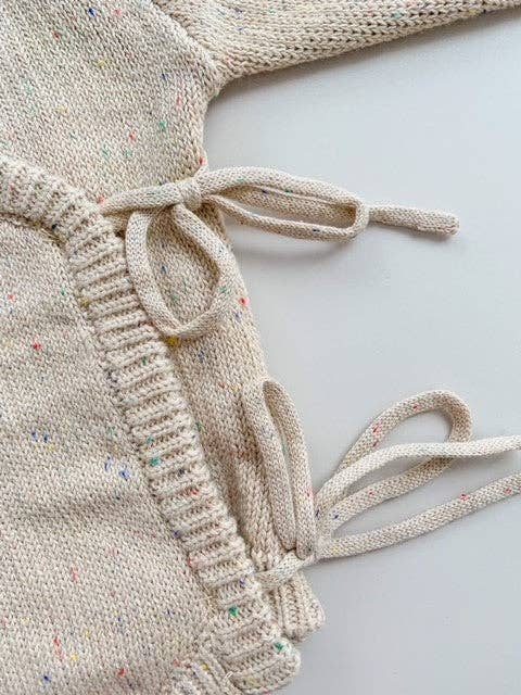 Knit Bodysuit - Beige Speckle: 3-6 Months