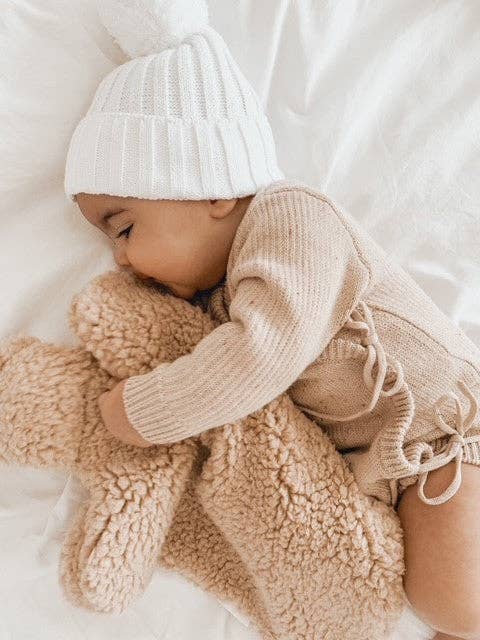 Knit Bodysuit - Beige Speckle: 3-6 Months