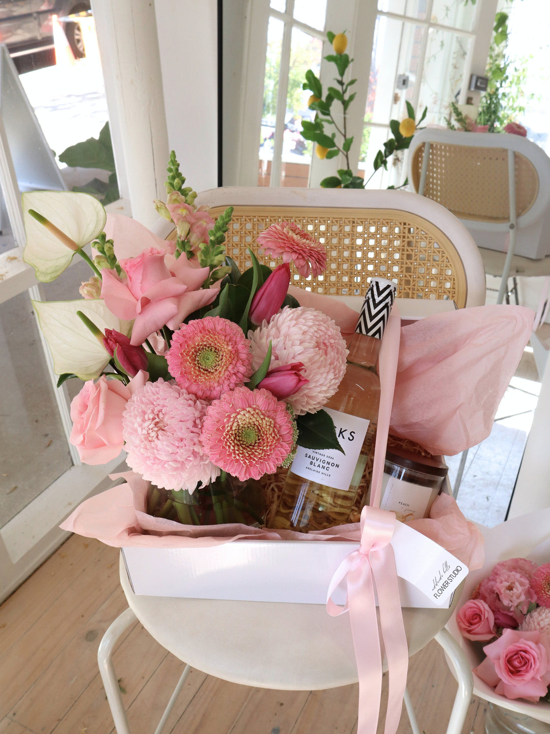 Wick's Estate Gift Box with Pink Petal Vase & Candle