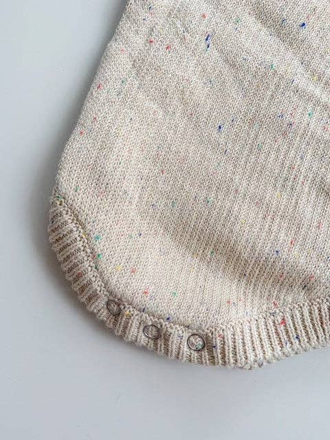 Knit Bodysuit - Beige Speckle: 3-6 Months